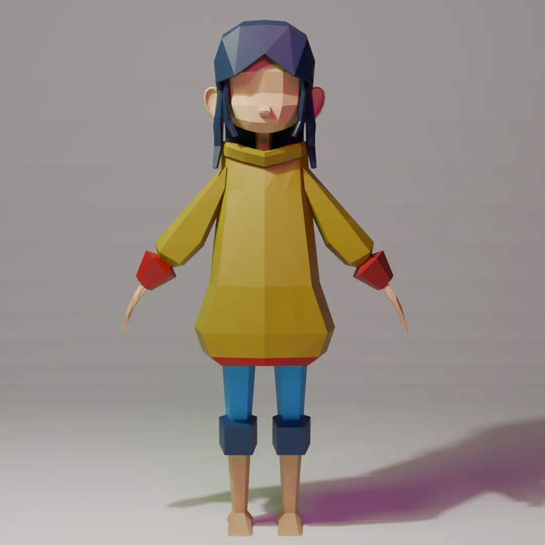 Low-poly girl model (Mar 2024)